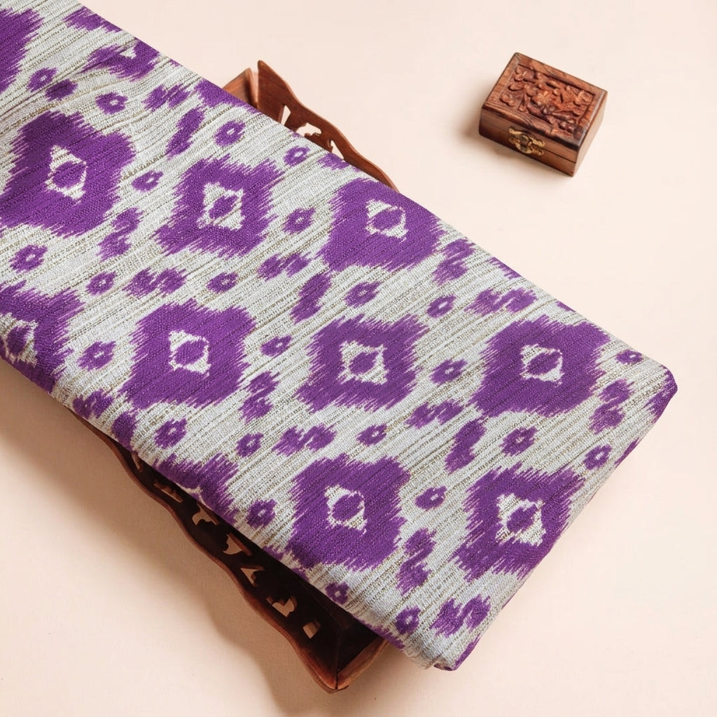 Ikat Raw Silk Fabric - EA4610
