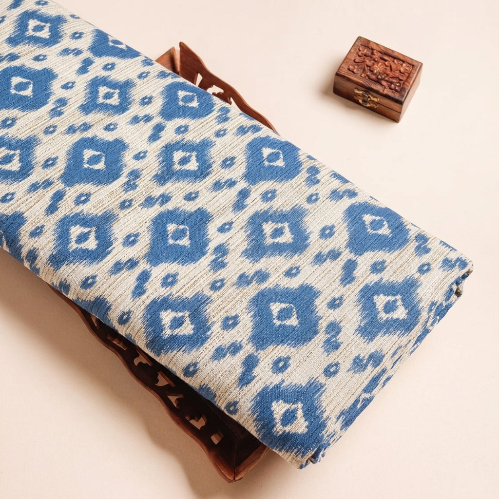 Ikat Raw Silk Fabric - EA4610