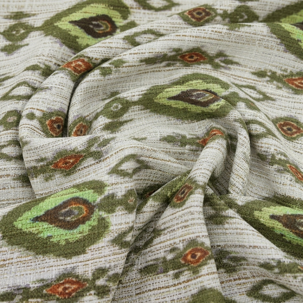 Ikat Raw Silk Fabric