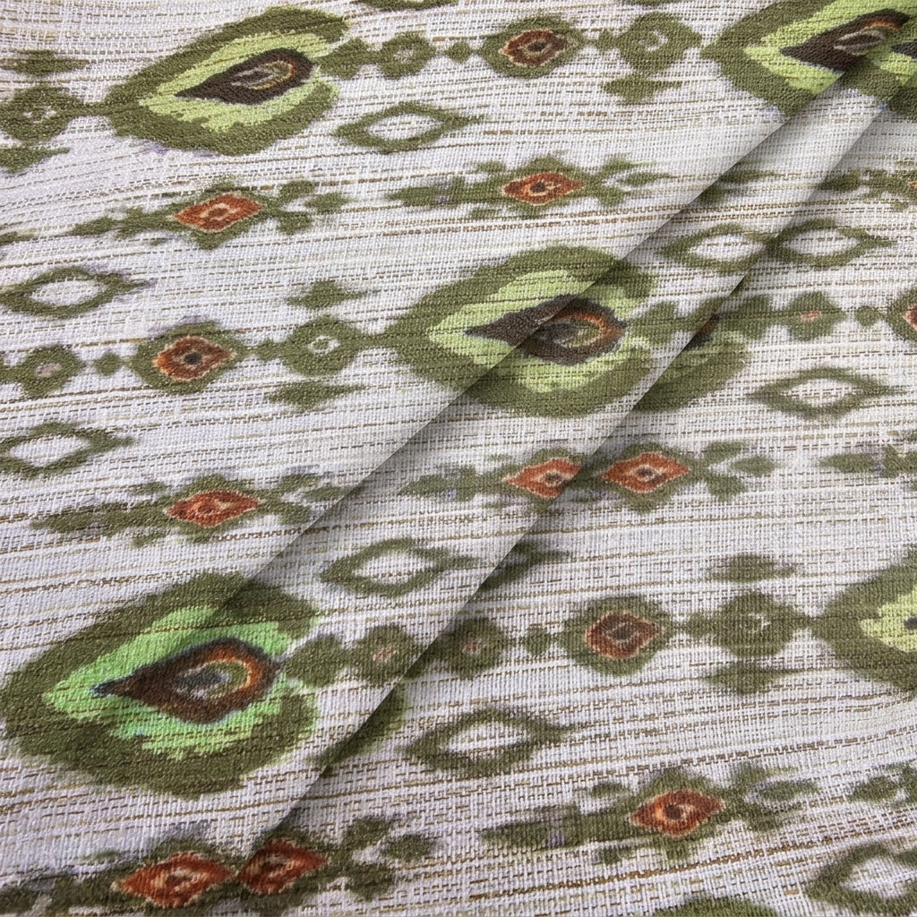 Ikat Raw Silk Fabric
