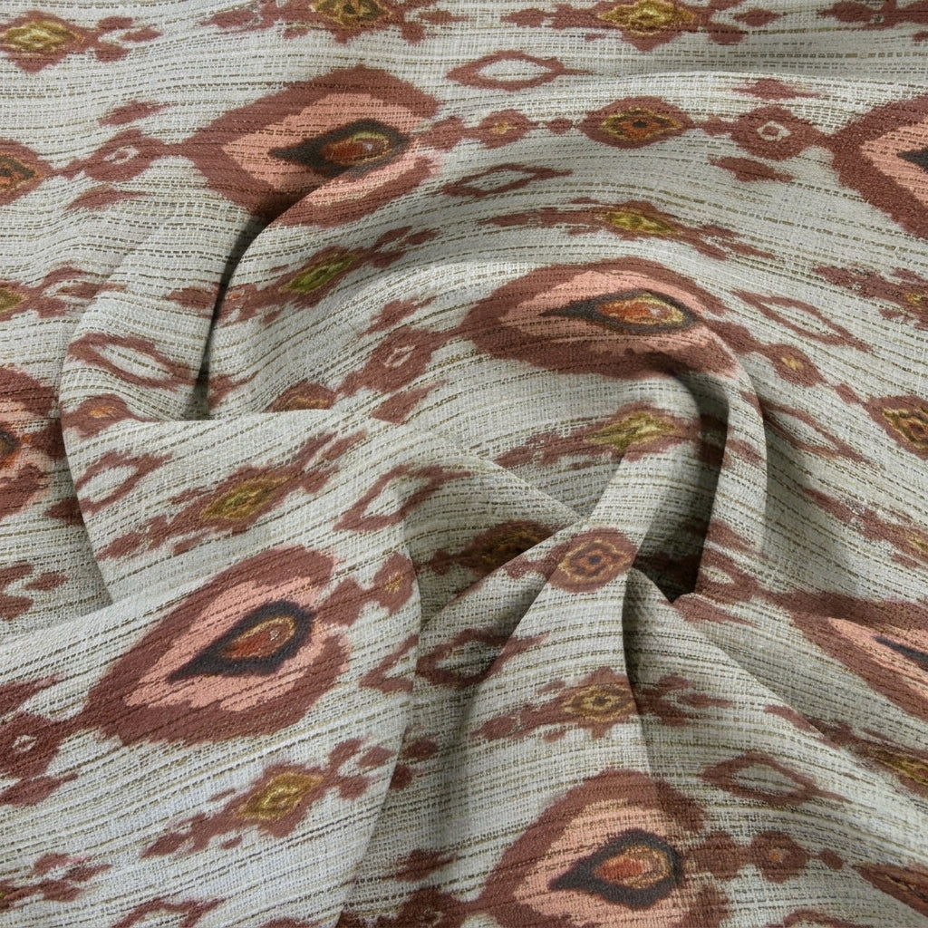 Ikat Raw Silk Fabric
