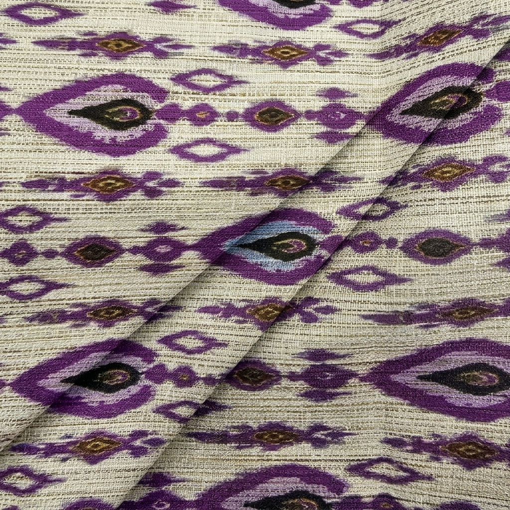 Ikat Raw Silk Fabric