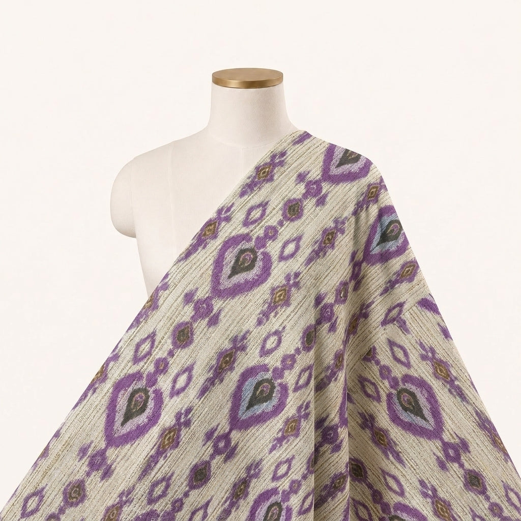 Ikat Raw Silk Fabric