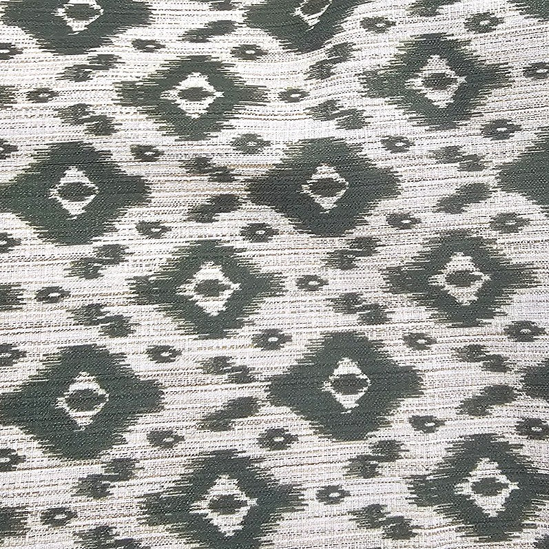 Cream Ikat Raw Silk Fabric - EA4610