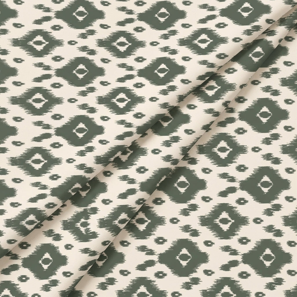 Cream Ikat Raw Silk Fabric - EA4610