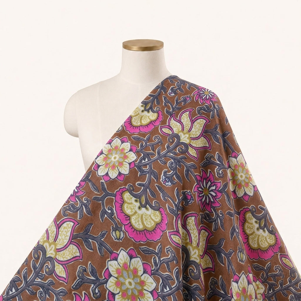 Floral Linen Fabric