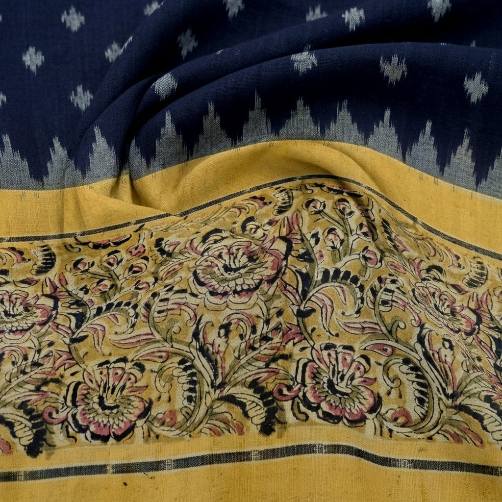 Black Ikat Cotton Fabric