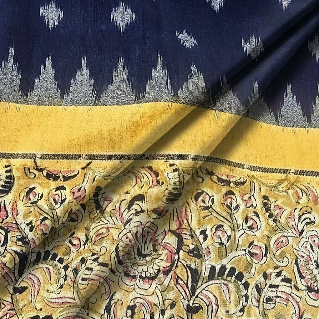 Black Ikat Cotton Fabric