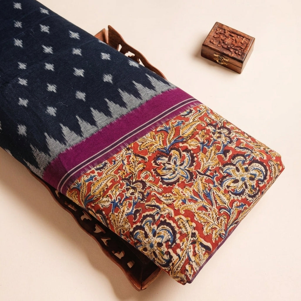 Black Ikat Cotton Fabric