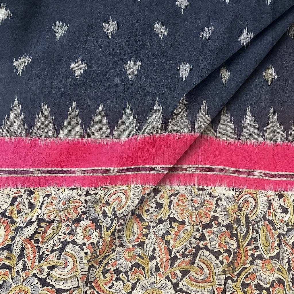 Black Ikat Cotton Fabric