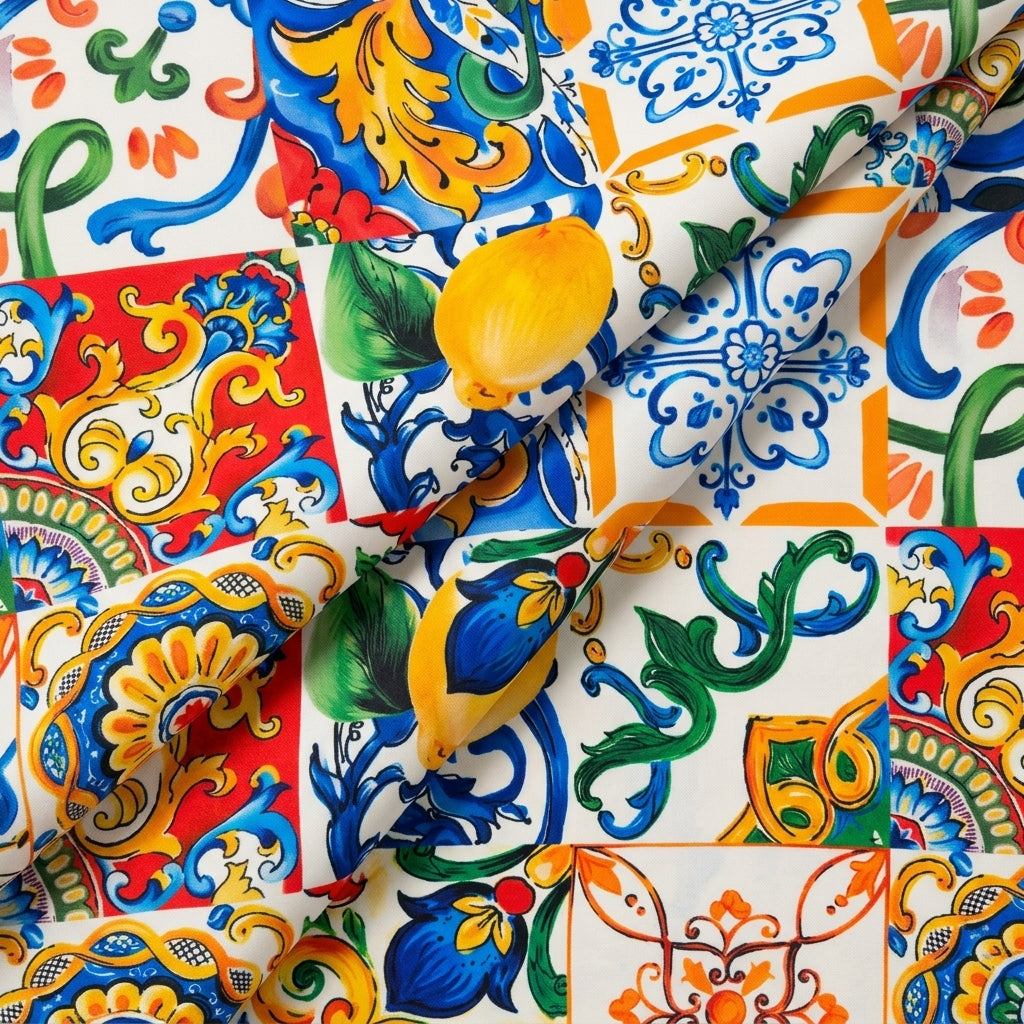 Folded Floral White Floral Satin Fabric