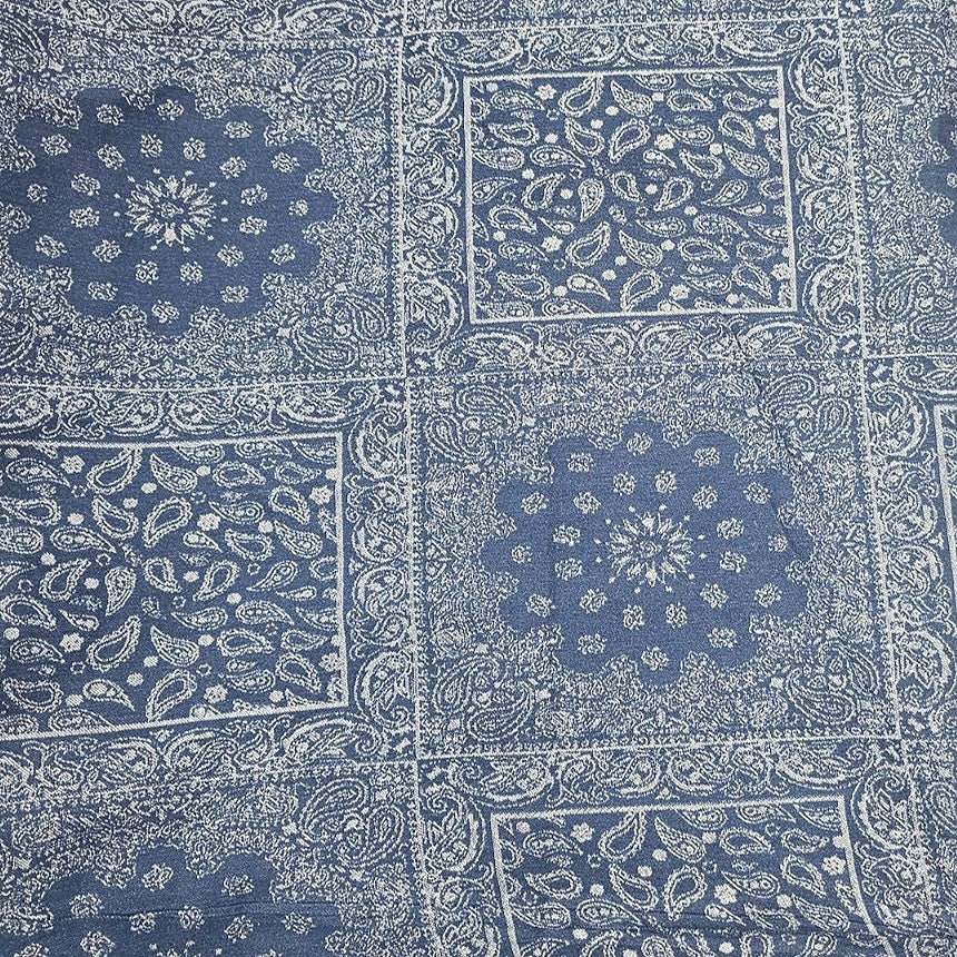 Blue Paisley Denim Fabric - EA4739
