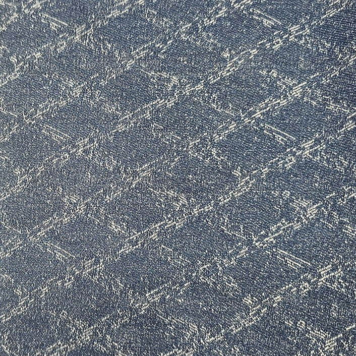 Blue Chevron Denim Fabric - EA4740