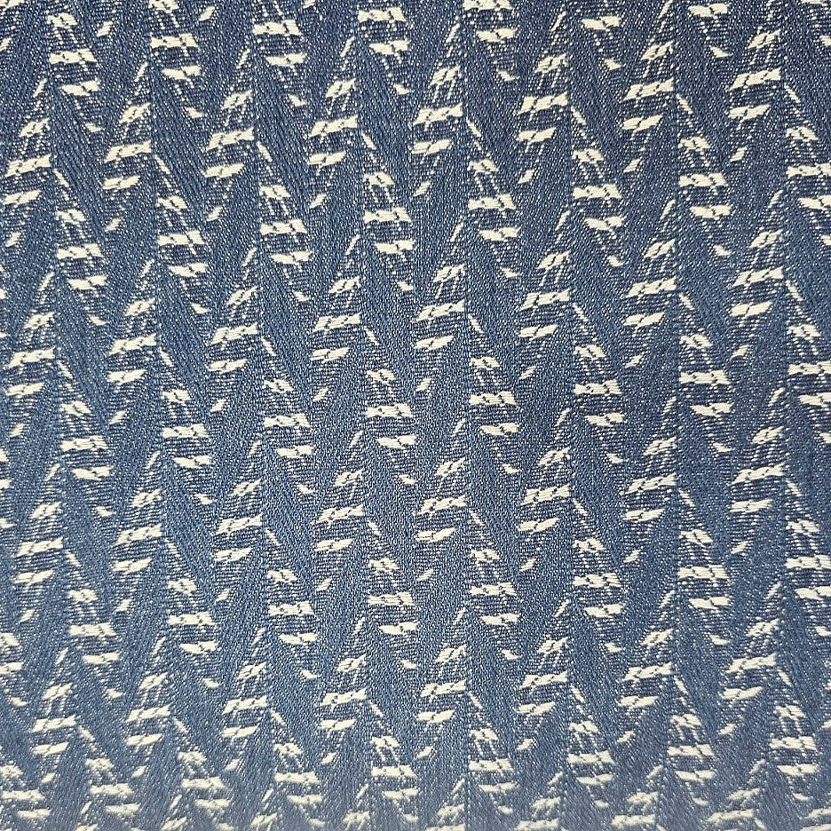 Blue Chevron Denim Fabric - EA4741