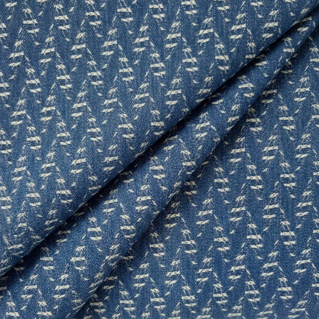 Blue Chevron Denim Fabric - EA4741