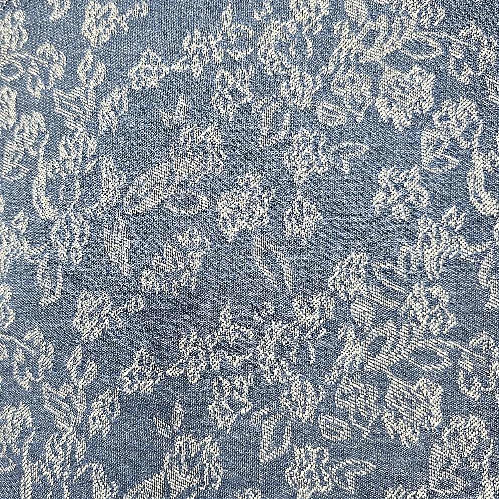 Blue Floral Denim Fabric - EA4743