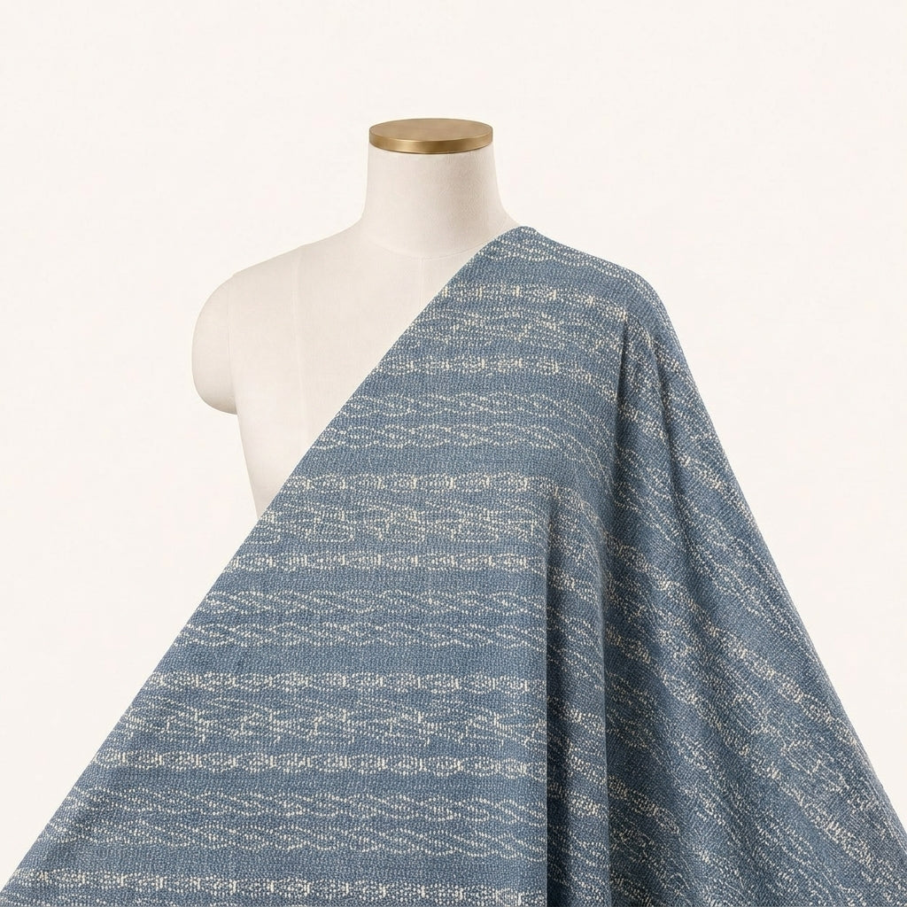 Blue Striped Denim Fabric - EA4744