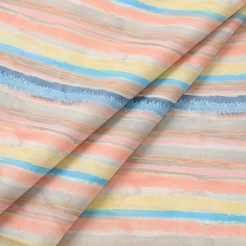 Multicolor Stripes Linen Fabric - EA4746 - EA4746 - Folds