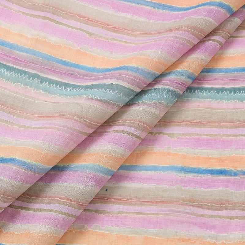 Multicolor Stripes Linen Fabric - EA4747 - EA4747 - Folds