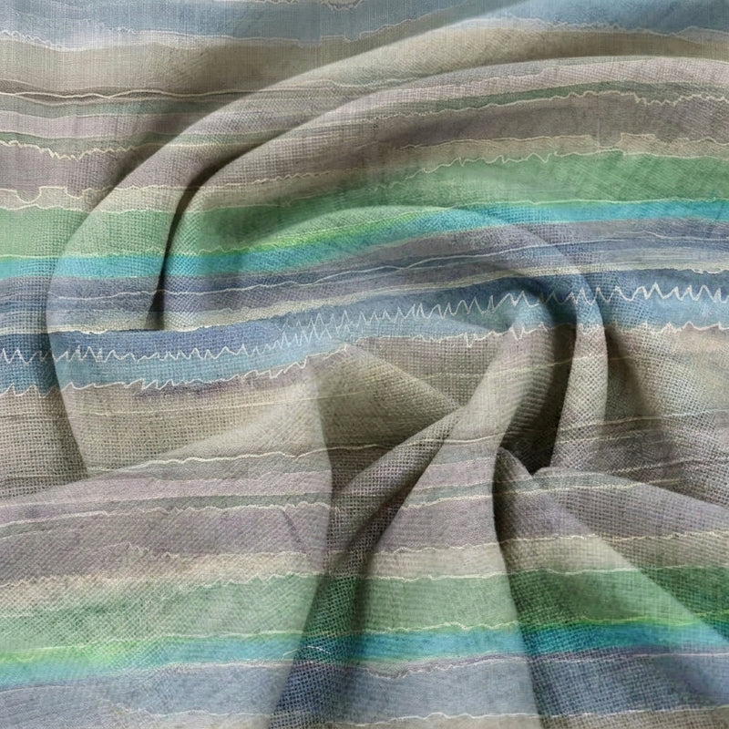 Multicolor Stripes Linen Fabric - EA4749 - EA4749 - Swirl