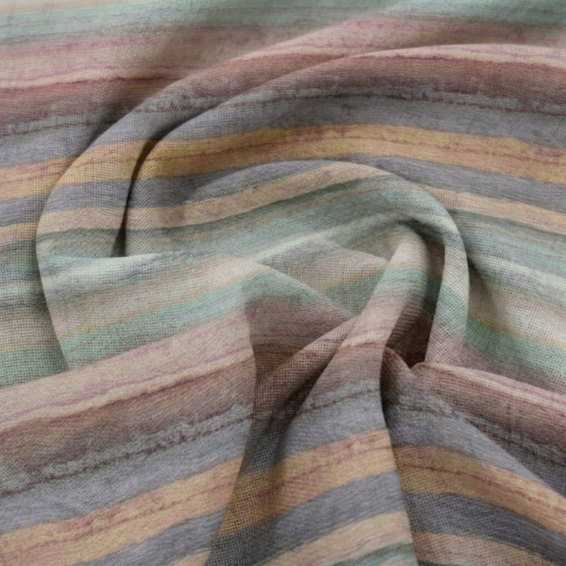 Multicolor Stripes Linen Fabric - EA4752 - EA4752 - Swirl
