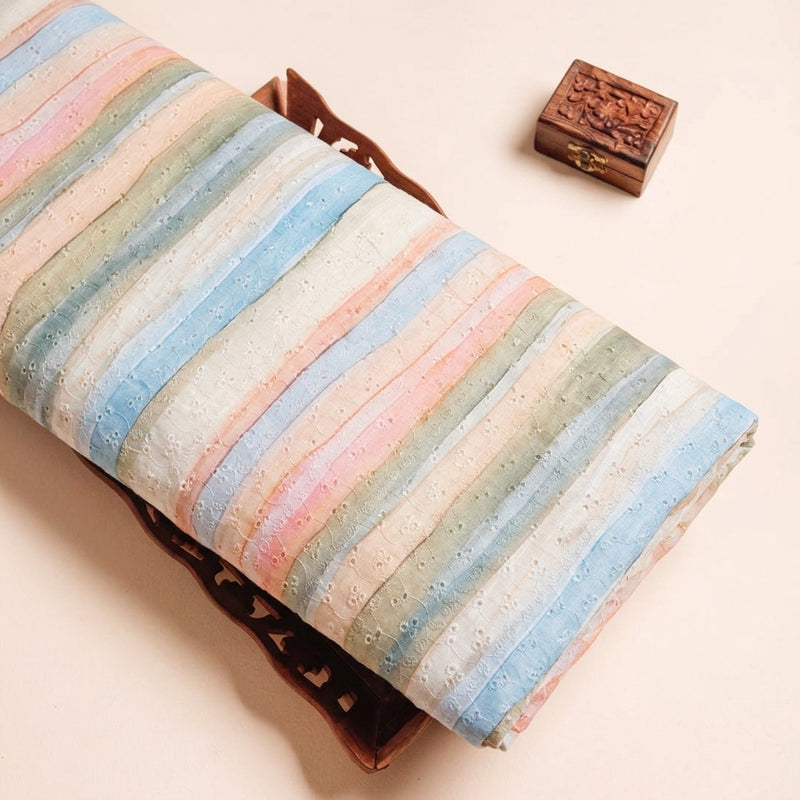 Multicolor Stripes Linen Fabric - EA4756 - EA4756 - Tray