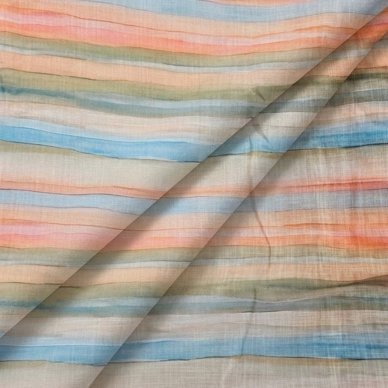 Multicolor Stripes Linen Fabric - EA4756 - EA4756 - Folds