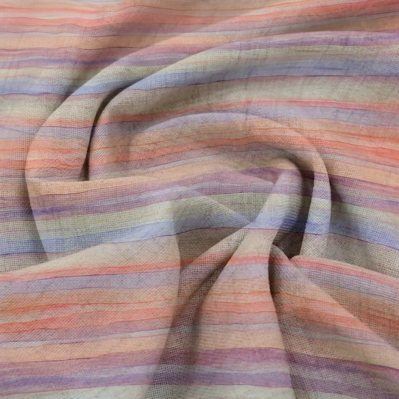 Multicolor Stripes Linen Fabric - EA4757 - EA4757 - Swirl