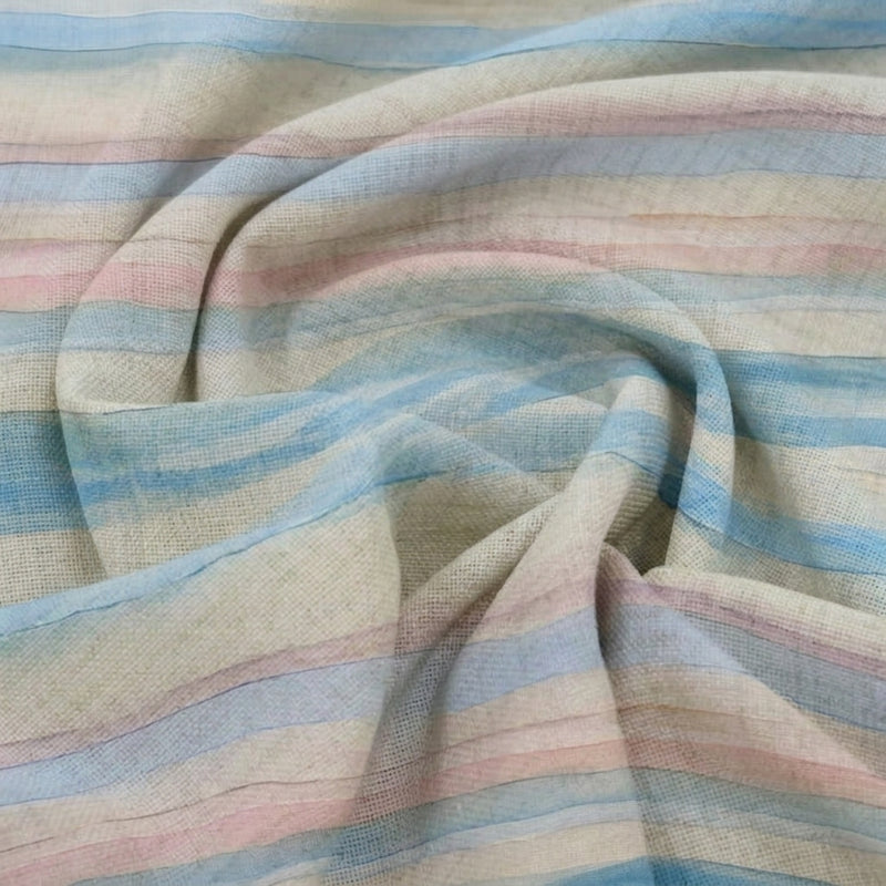 Multicolor Stripes Linen Fabric - EA4758 - EA4758 - Swirl