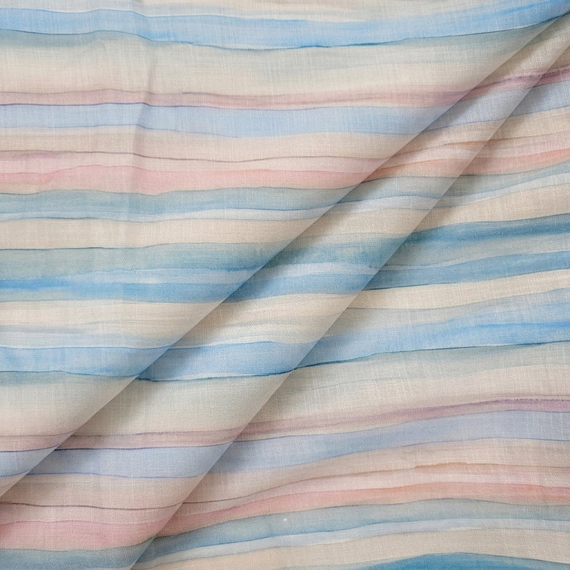 Multicolor Stripes Linen Fabric - EA4758 - EA4758 - Folds