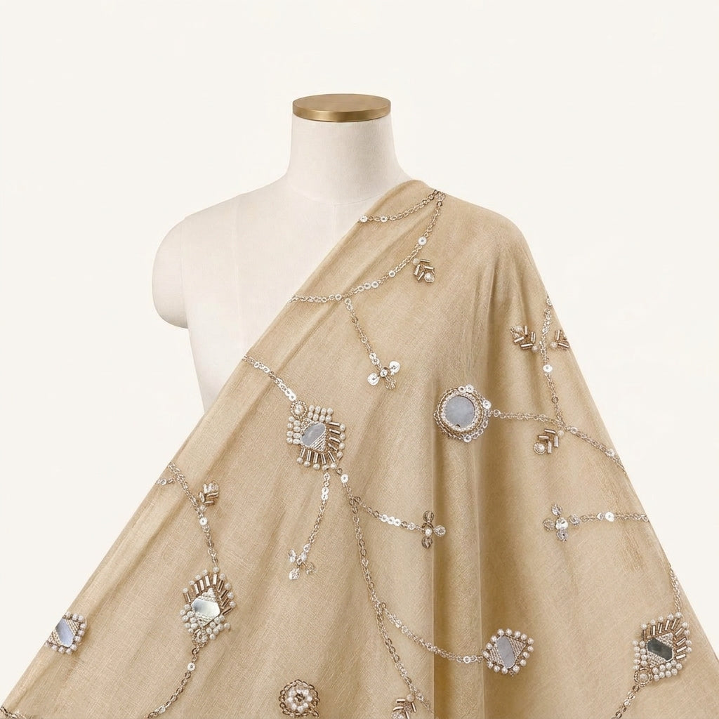 Embroidery Tissue Fabric - EA4773 - saree_drape