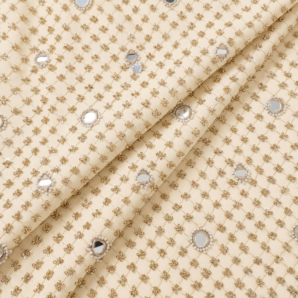 Gold Mirrowork Net Fabric - EA4777