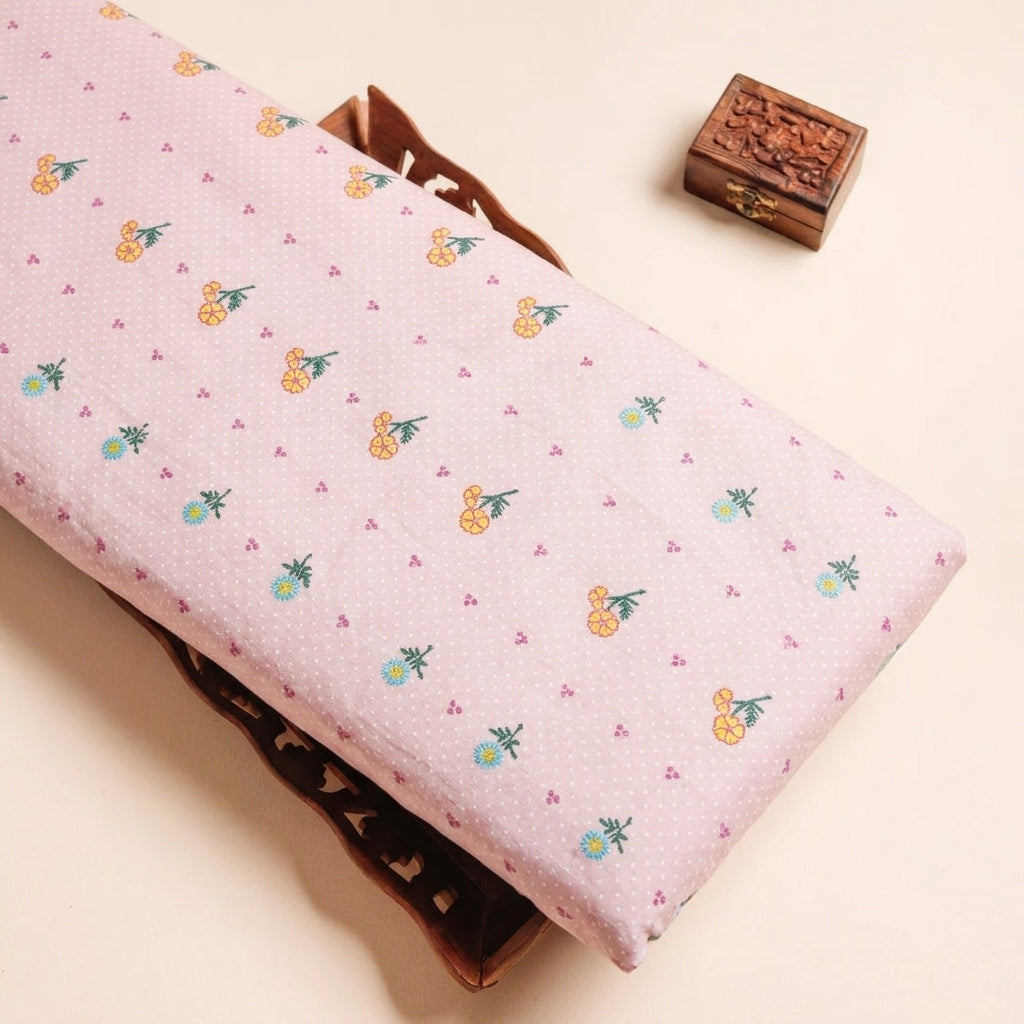 Floral Embroidery Cotton Fabric