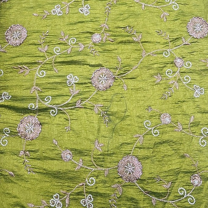Floral Embroidery Tissue Fabric