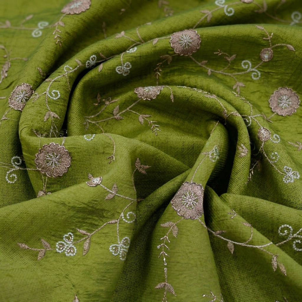 Floral Embroidery Tissue Fabric