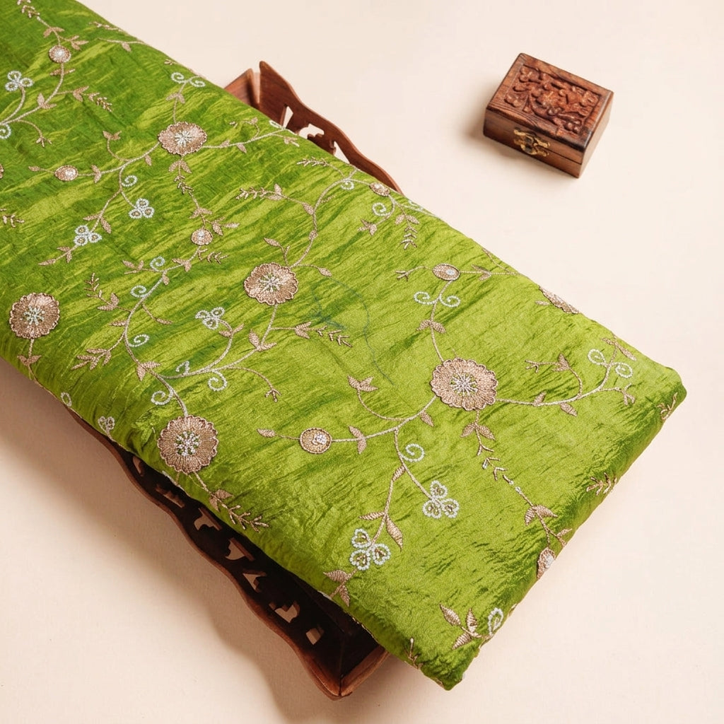 Floral Embroidery Tissue Fabric