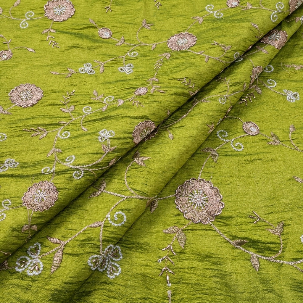 Floral Embroidery Tissue Fabric