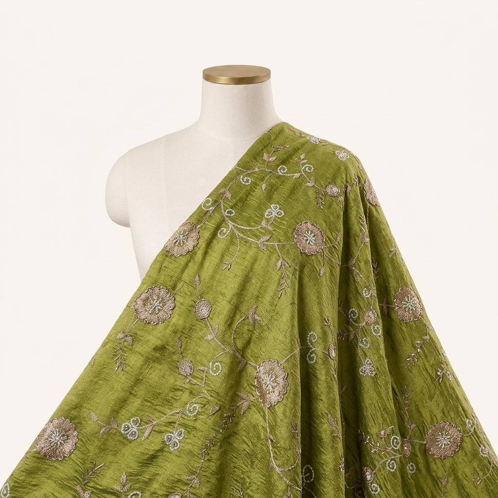 Floral Embroidery Tissue Fabric