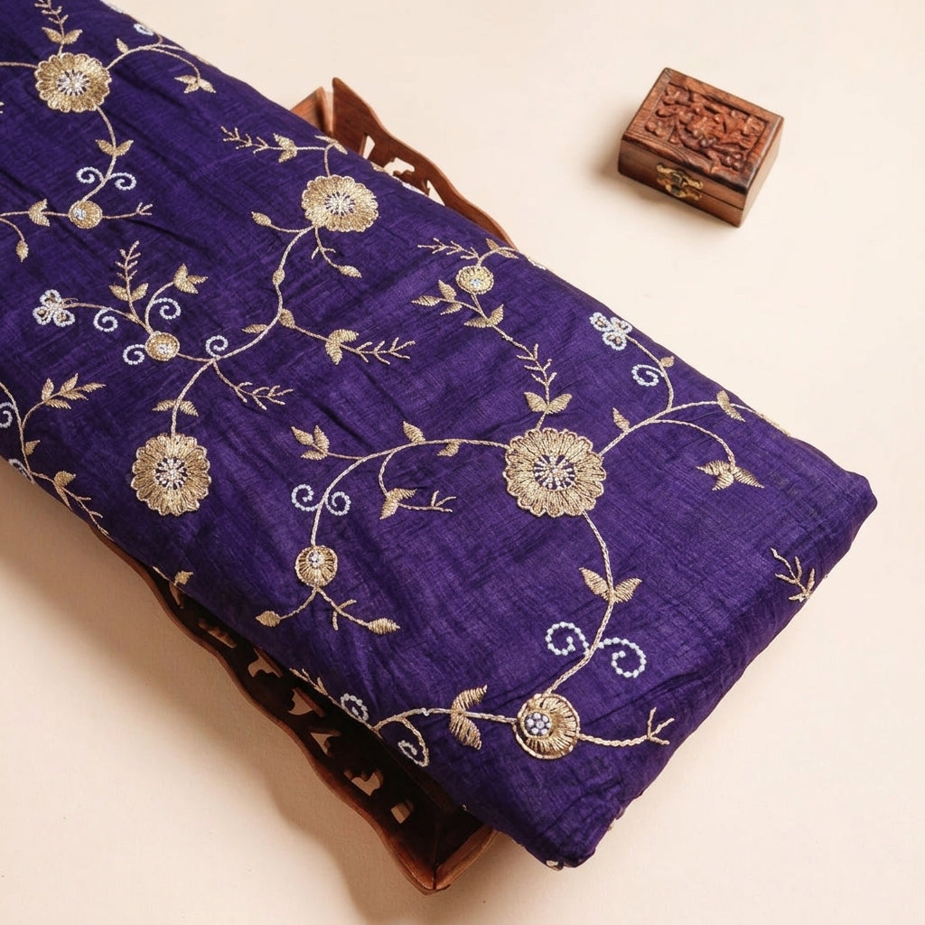 Floral Embroidery Tissue Fabric