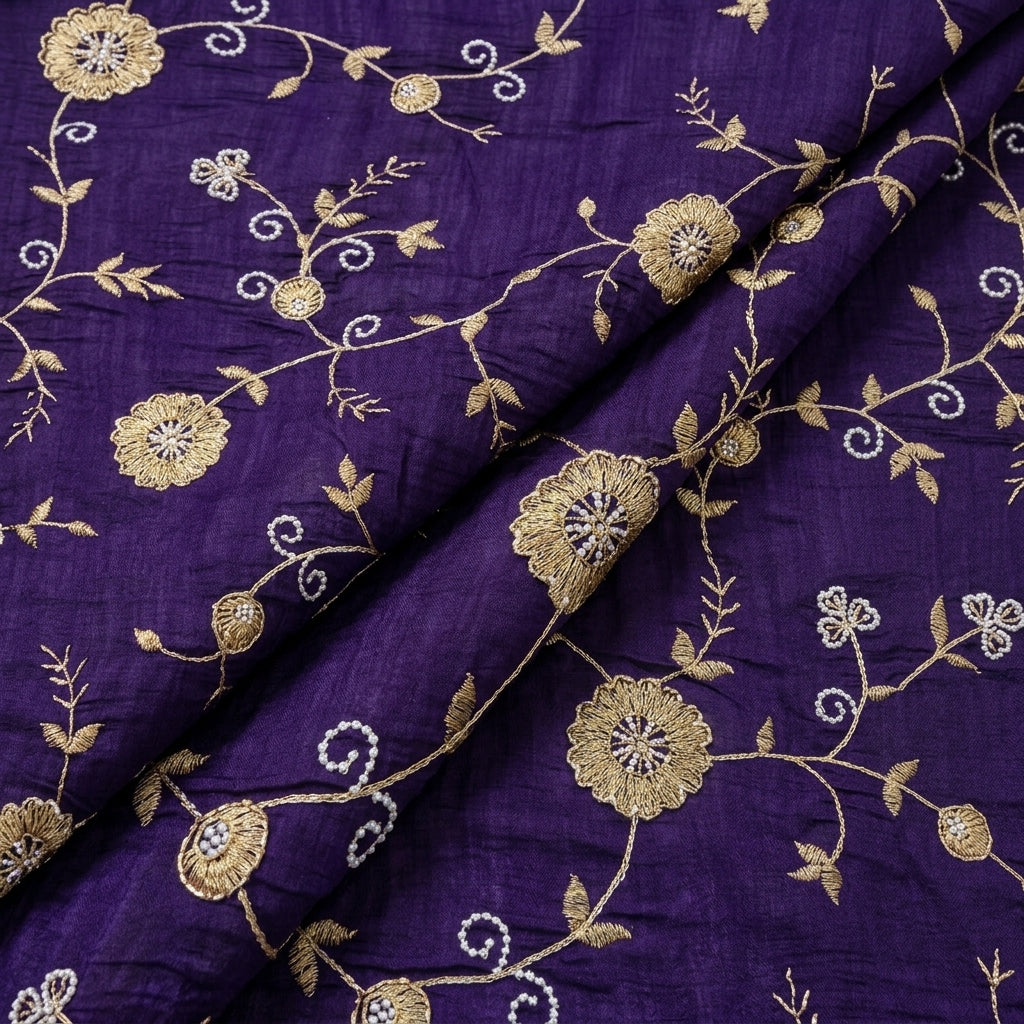 Floral Embroidery Tissue Fabric