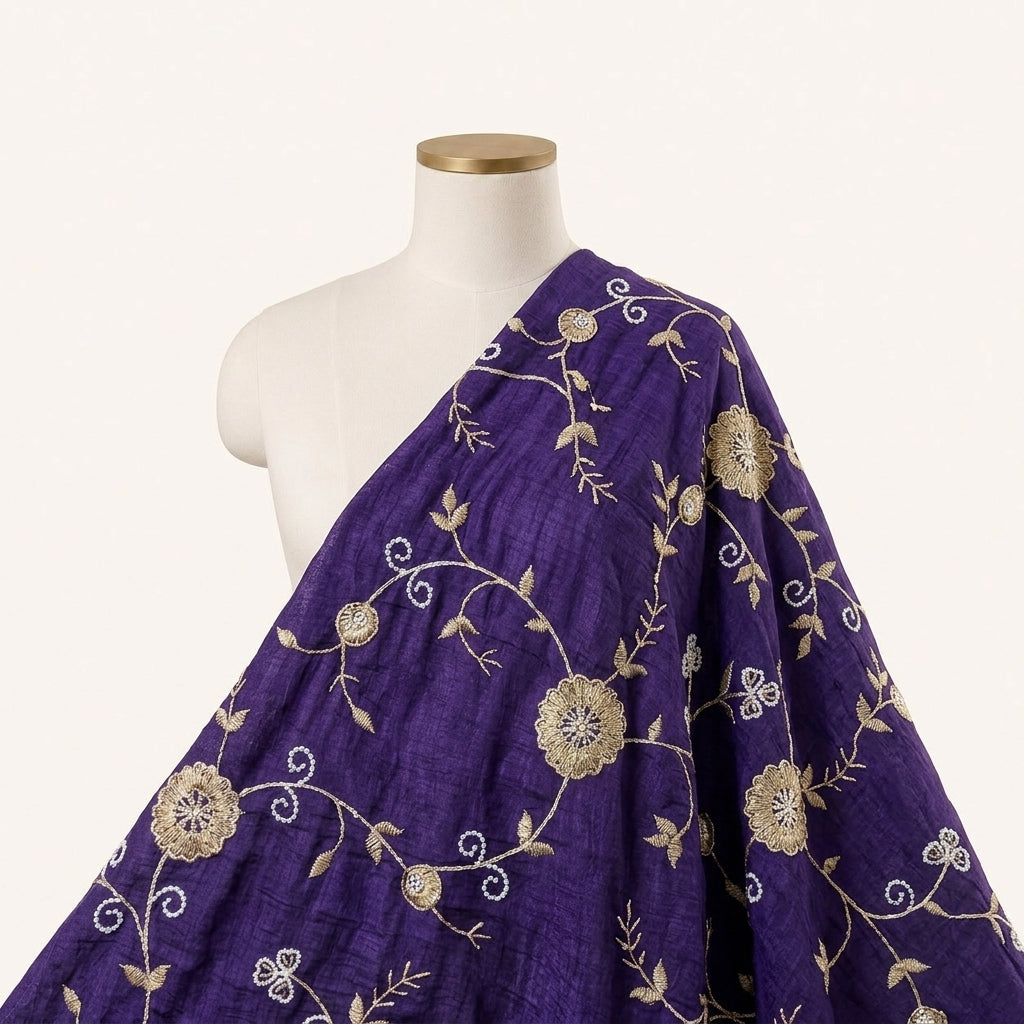 Floral Embroidery Tissue Fabric