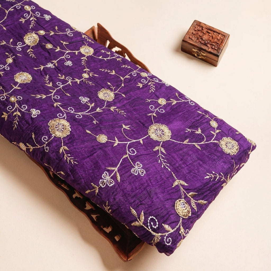 Floral Embroidery Tissue Fabric