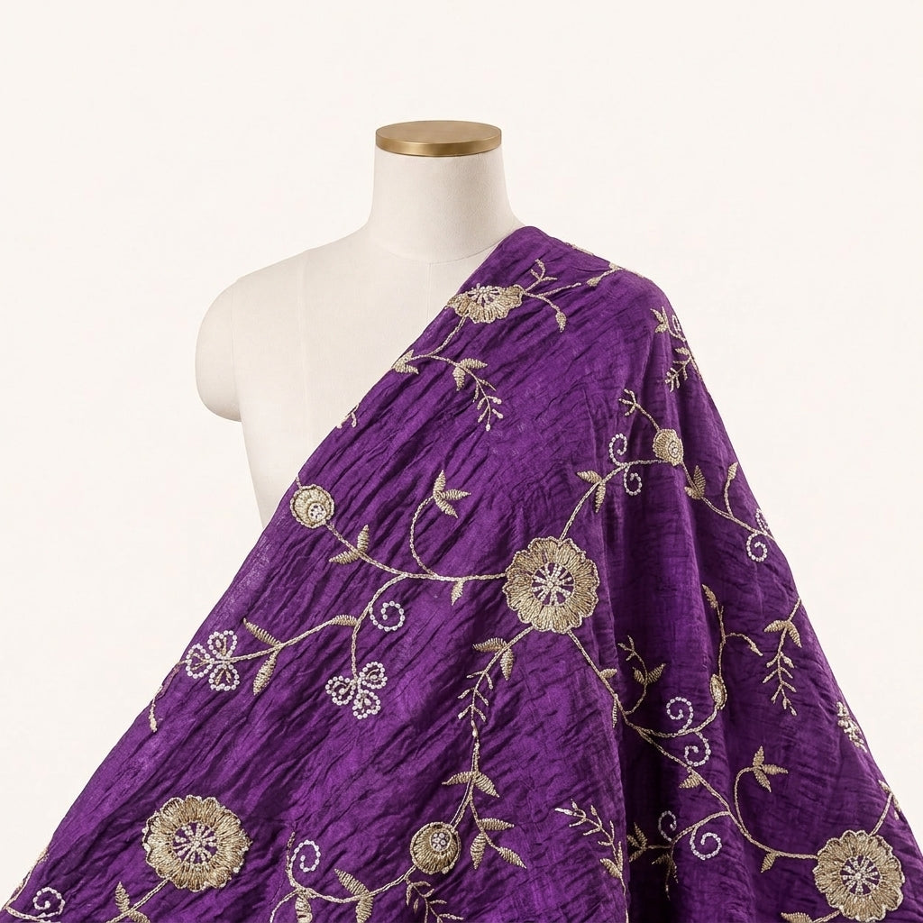 Floral Embroidery Tissue Fabric