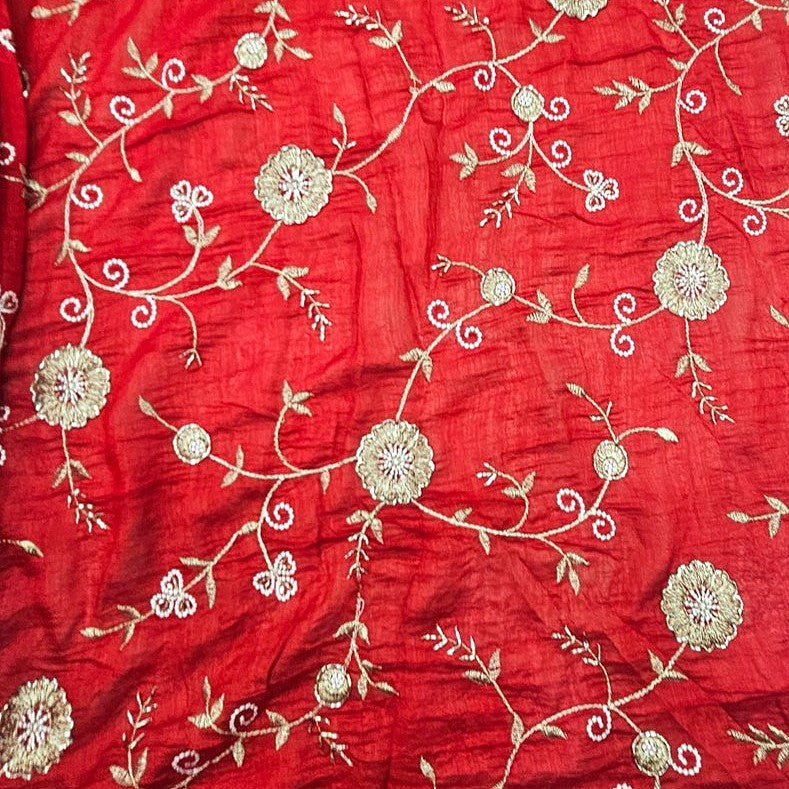 Floral Embroidery Tissue Fabric