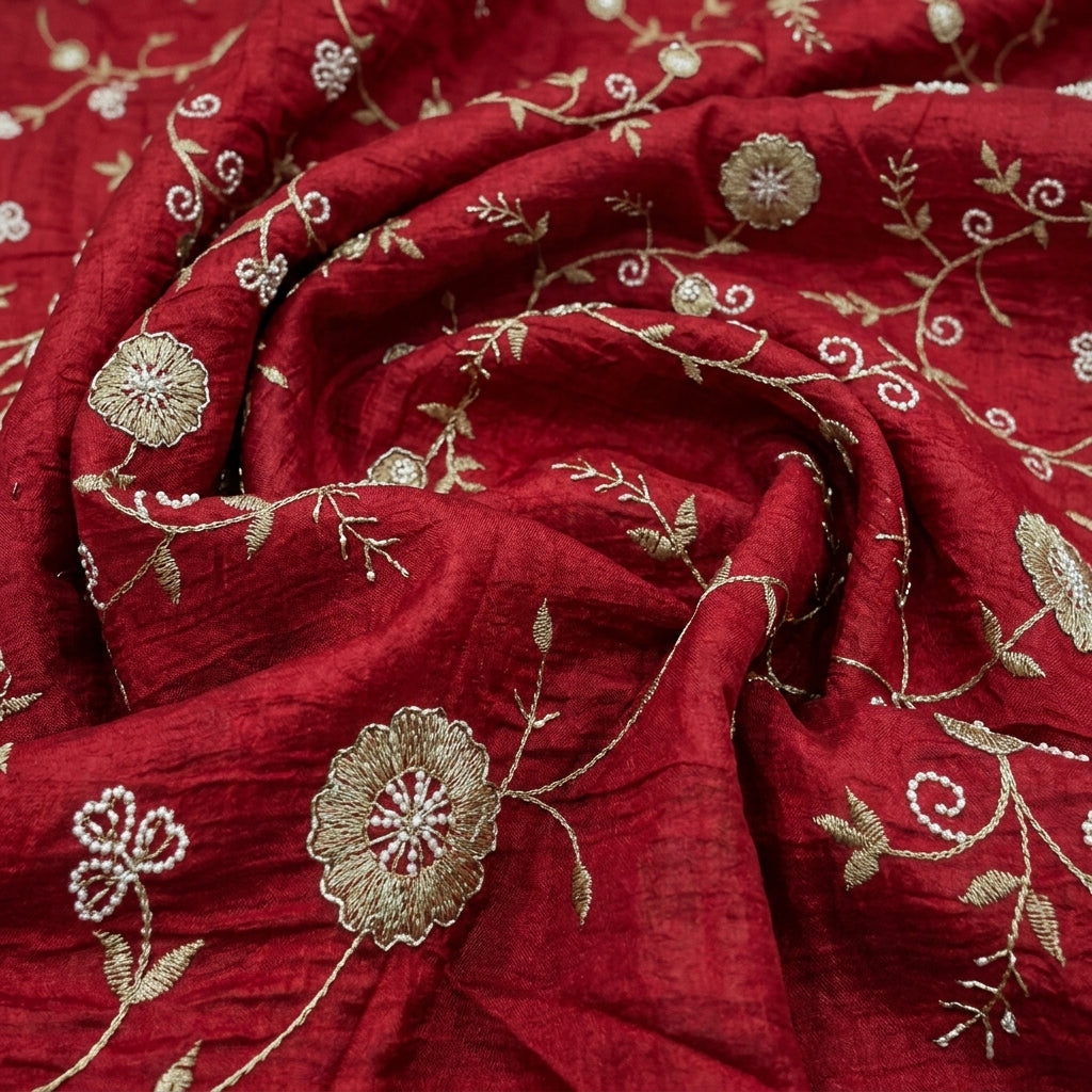 Floral Embroidery Tissue Fabric