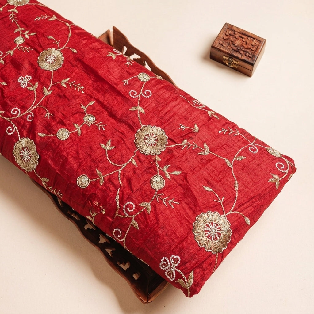 Floral Embroidery Tissue Fabric