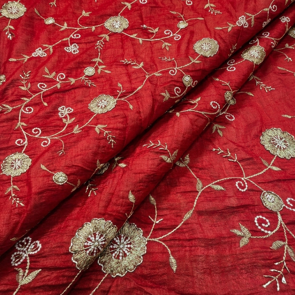 Floral Embroidery Tissue Fabric