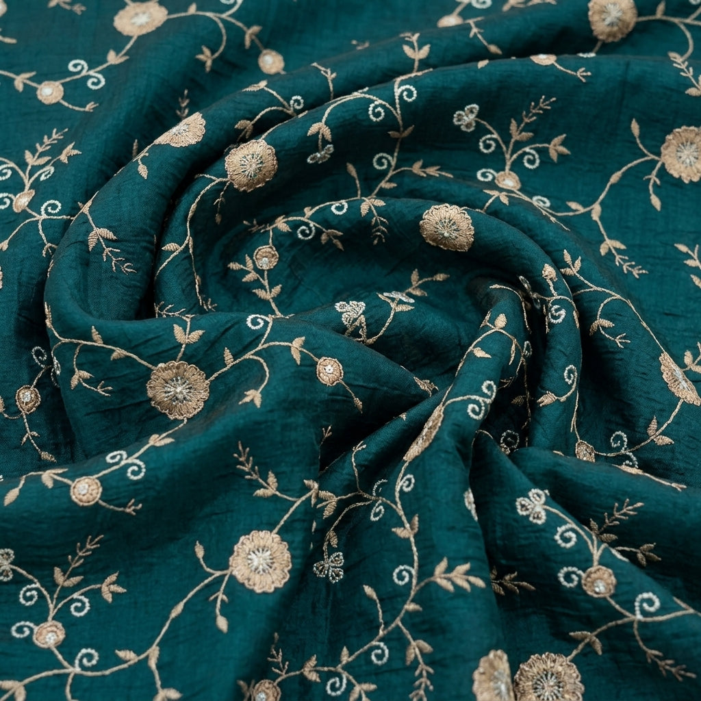 Floral Embroidery Tissue Fabric