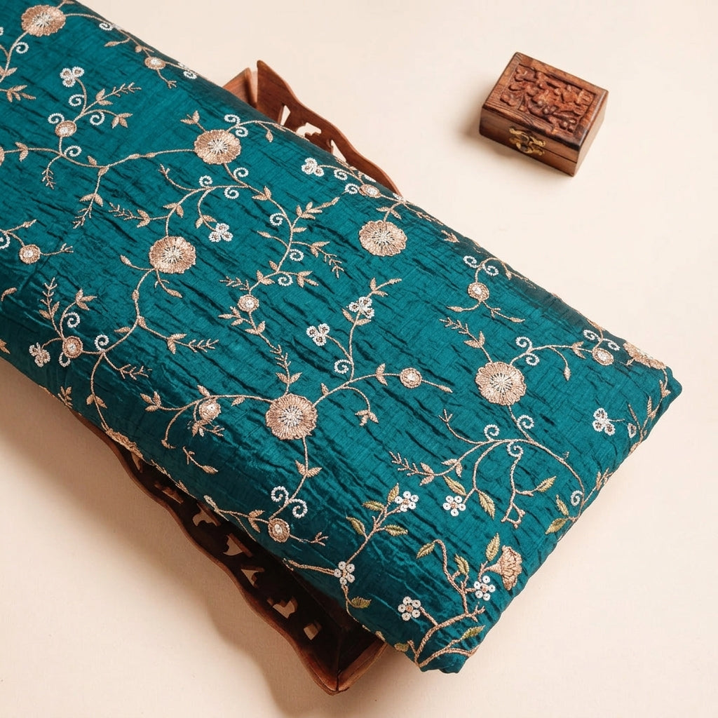 Floral Embroidery Tissue Fabric