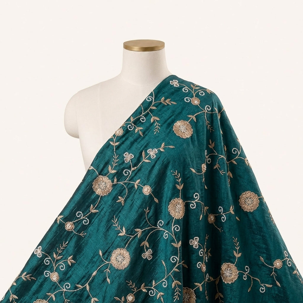 Floral Embroidery Tissue Fabric